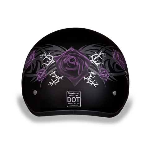 Dot Daytona Skull Cap Purple Rose - HolmansHelmets