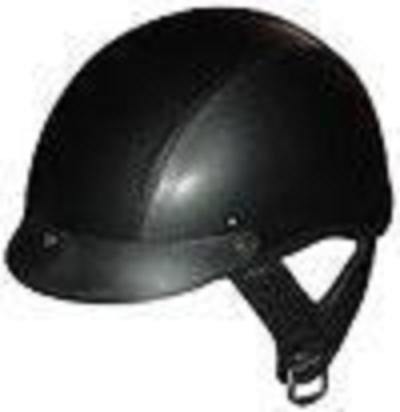 Dot Leather Shorty Motorcycle Helmet-100L-Large - HolmansHelmets