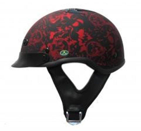 DOT Matte Bone Yard Red Motorcycle Helmet-2XL - HolmansHelmets