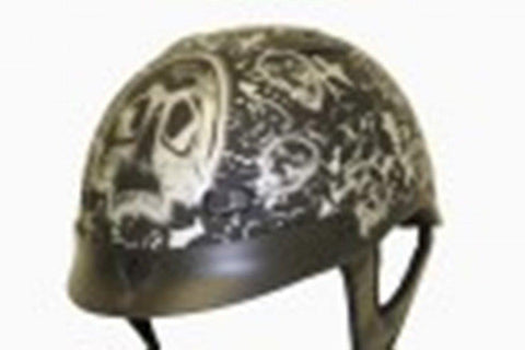 DOT Matte Bone Yard Black Shorty Motorcycle Helmet-100MBYB-2XL - HolmansHelmets