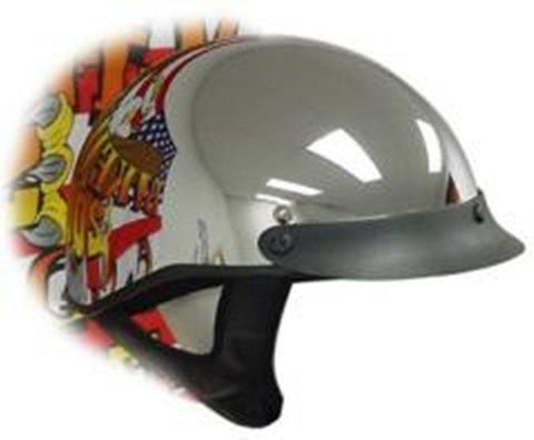 Dot Chrome Shorty Motorcycle Helmet-2X - HolmansHelmets