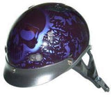D.O.T. Purple Boneyard Motorcycle Half Helmet - HolmansHelmets