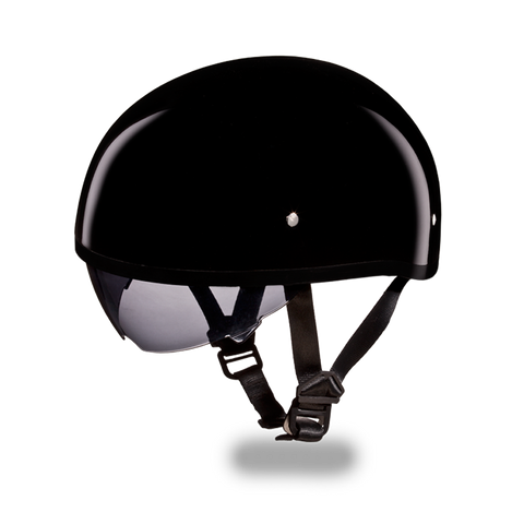 Daytona Skull Cap w/Inner Shield Gloss Black - HolmansHelmets